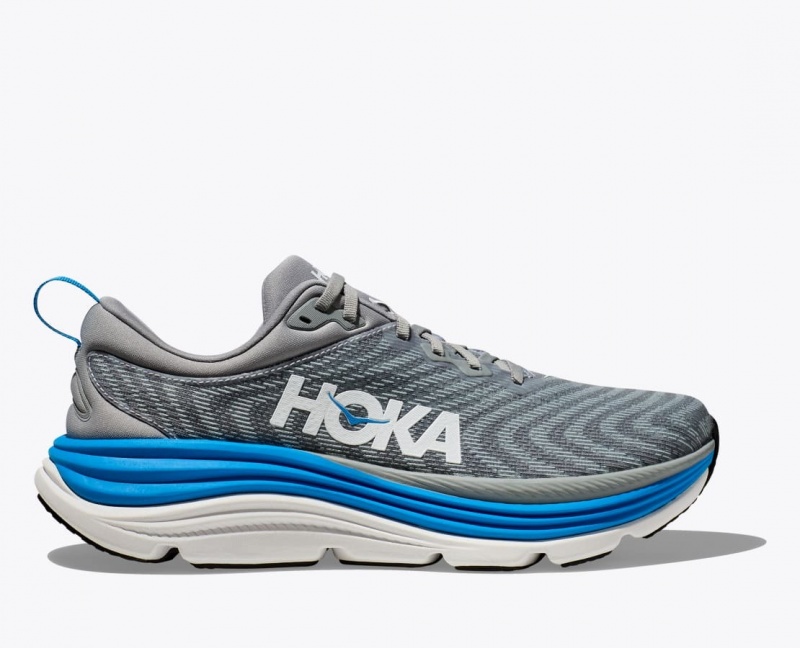 Men\'s HOKA Gaviota 5 Running Shoes Grey / Blue | CABIF4893