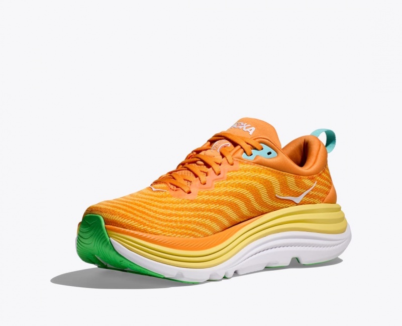 Men's HOKA Gaviota 5 Running Shoes Orange / Yellow | YQLPV0745