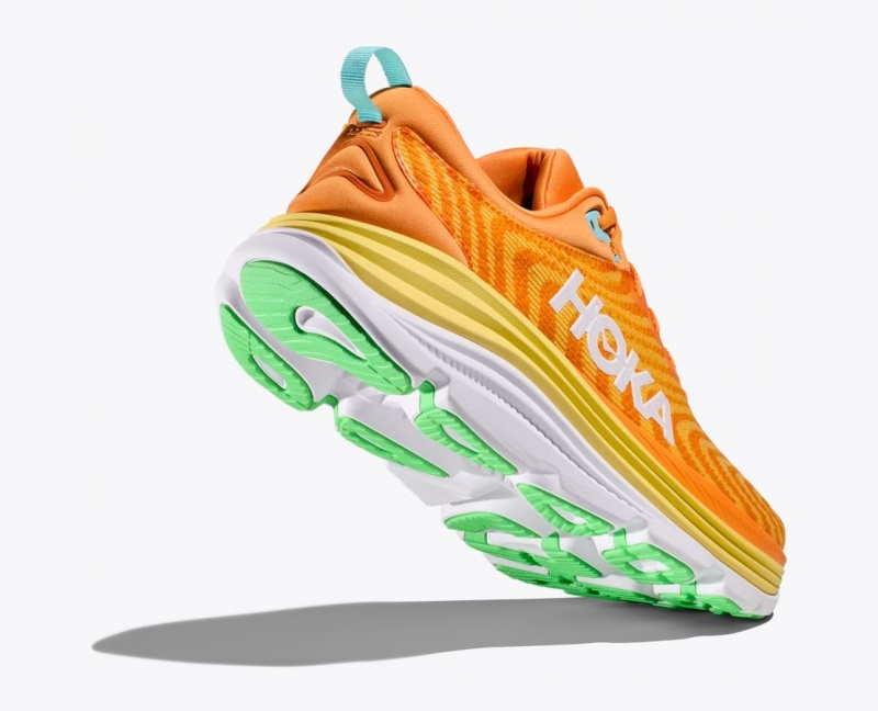 Men's HOKA Gaviota 5 Running Shoes Orange / Yellow | YQLPV0745