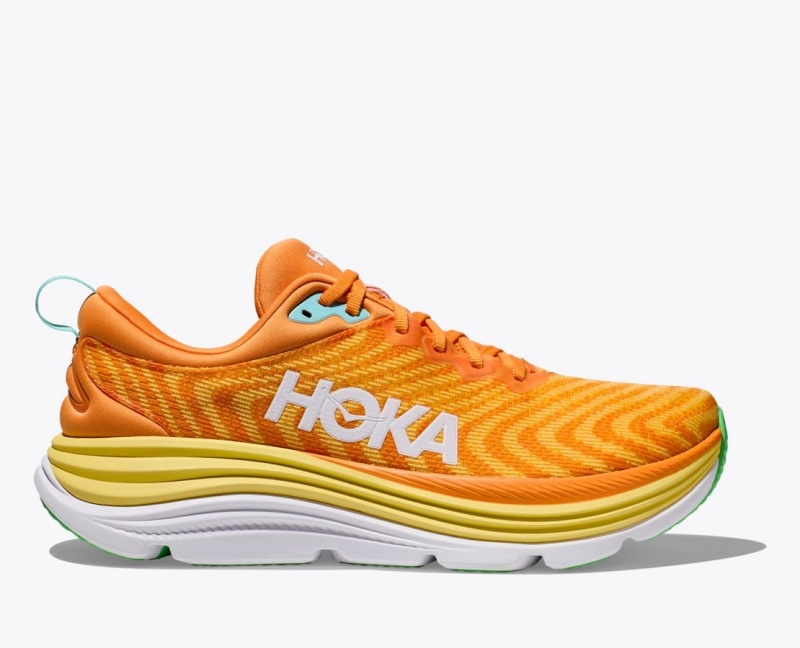 Men\'s HOKA Gaviota 5 Running Shoes Orange / Yellow | YQLPV0745