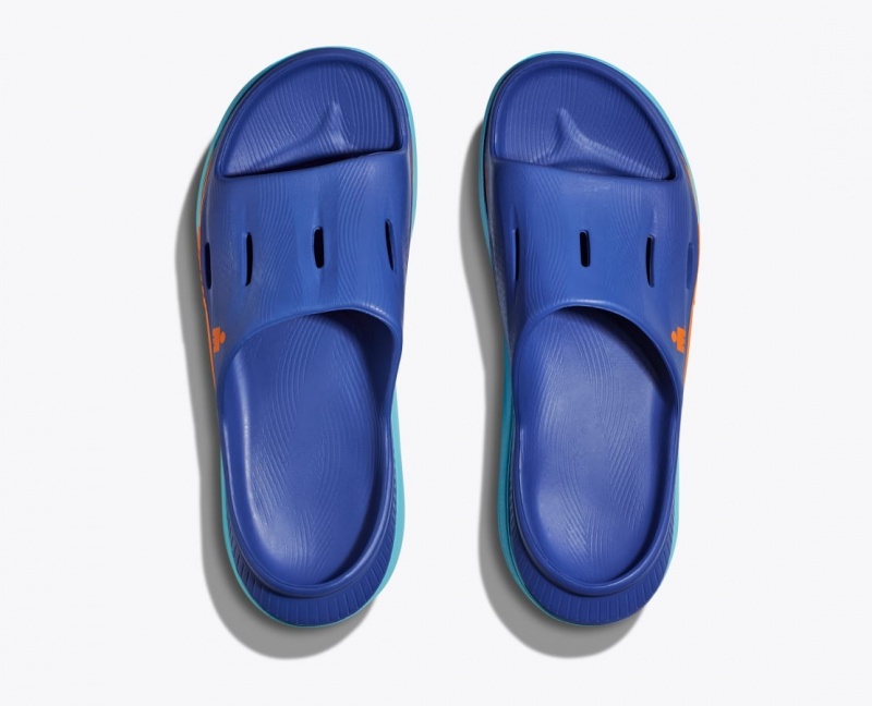 Men's HOKA IRONMAN Ora Recovery Slide Blue | PDCGR3469