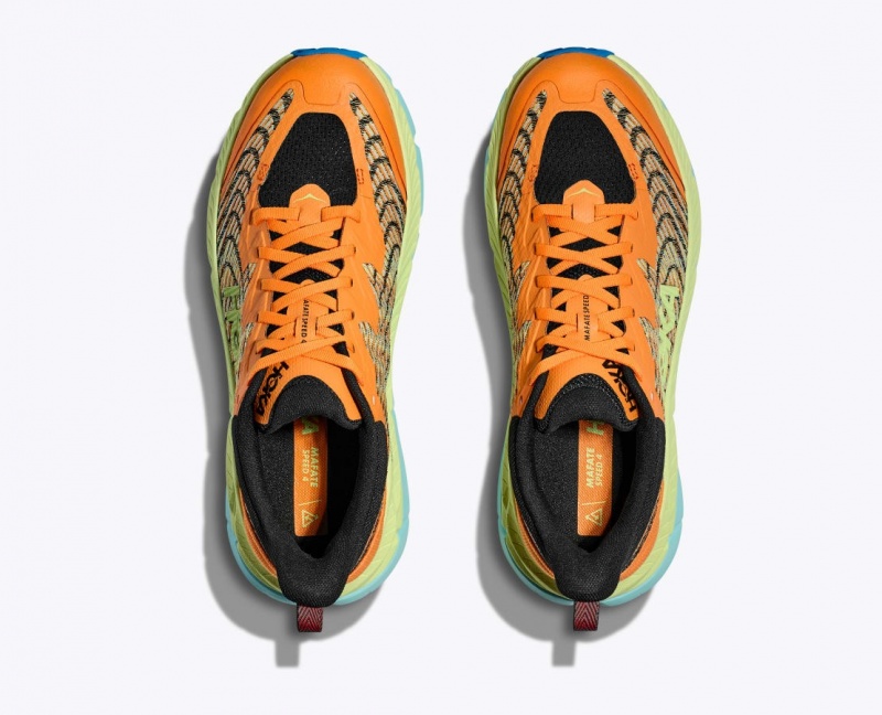 Men's HOKA Mafate Speed 4 Trail Running Shoes Orange / Green | GNZXC2817