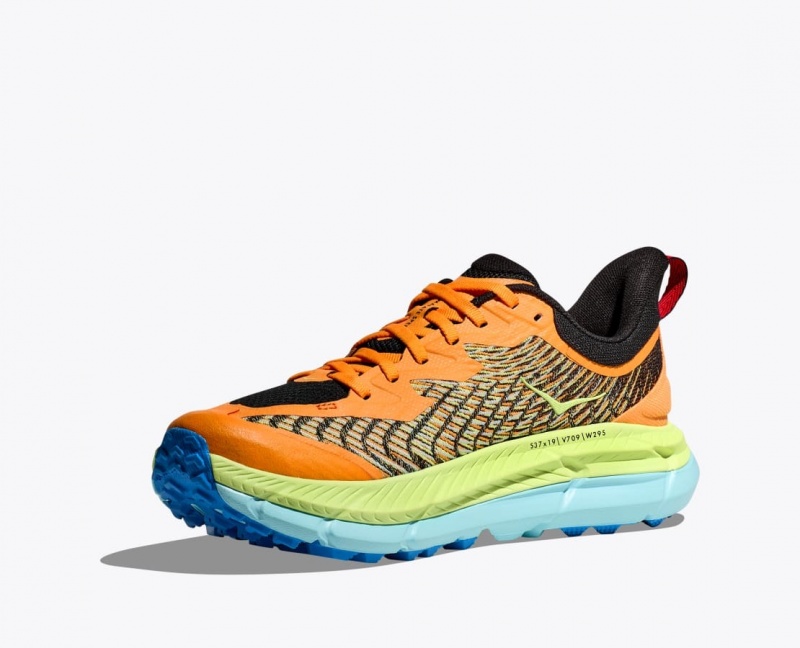 Men's HOKA Mafate Speed 4 Trail Running Shoes Orange / Green | GNZXC2817