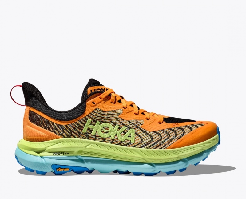 Men\'s HOKA Mafate Speed 4 Trail Running Shoes Orange / Green | GNZXC2817