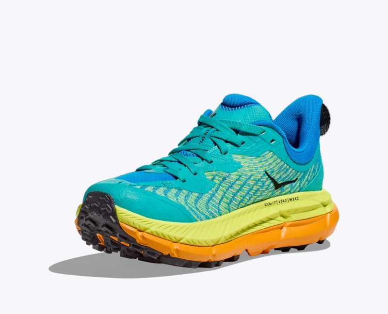 Men's HOKA Mafate Speed 4 Trail Running Shoes Turquoise / Green / Orange | GLYNM7248