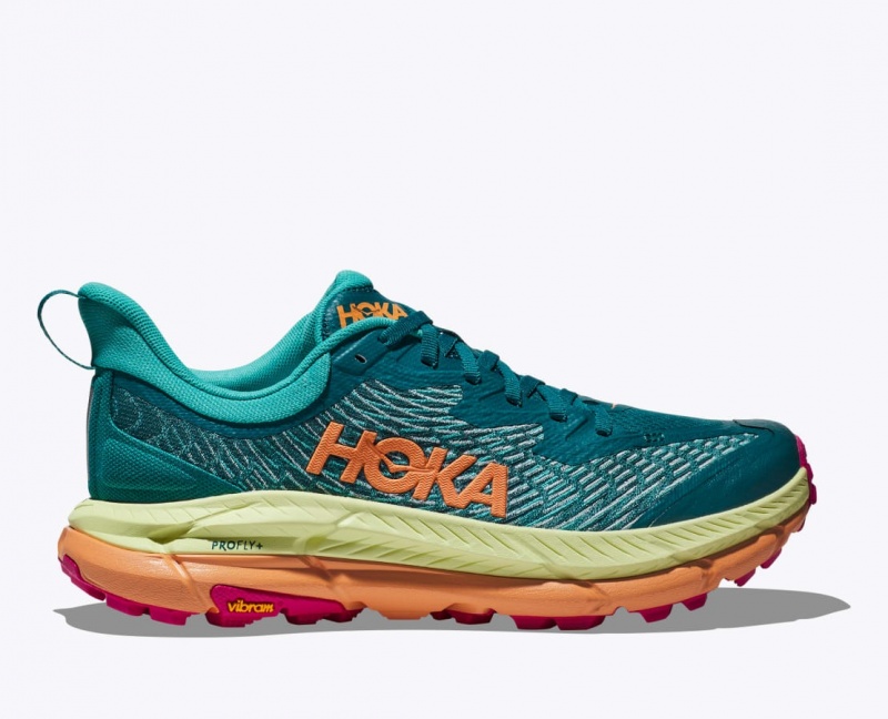 Men\'s HOKA Mafate Speed 4 Trail Running Shoes Dark Green / Green / Orange | HPZVY1674