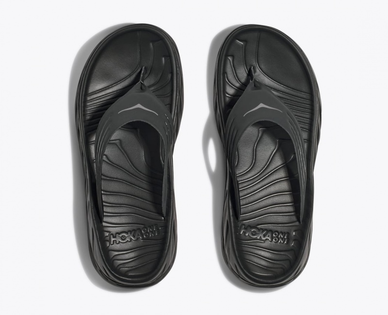 Men's HOKA ORA Recovery Flip Flops Black | RYNGJ3705