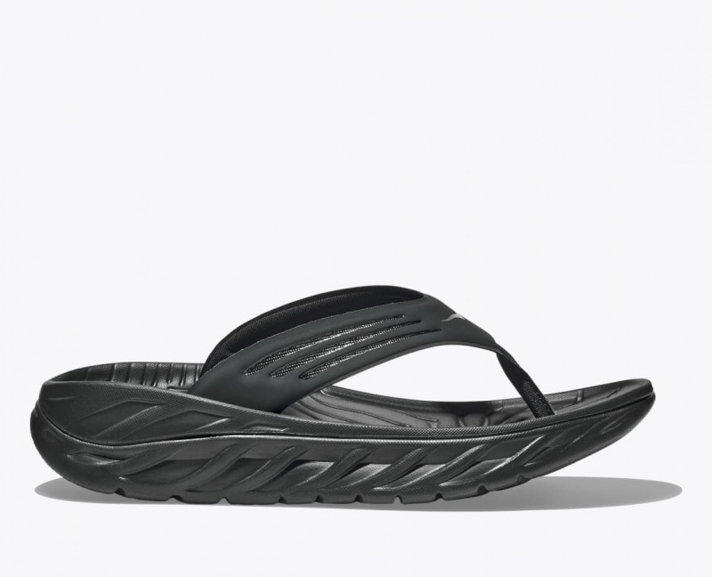 Men\'s HOKA ORA Recovery Flip Flops Black | RYNGJ3705