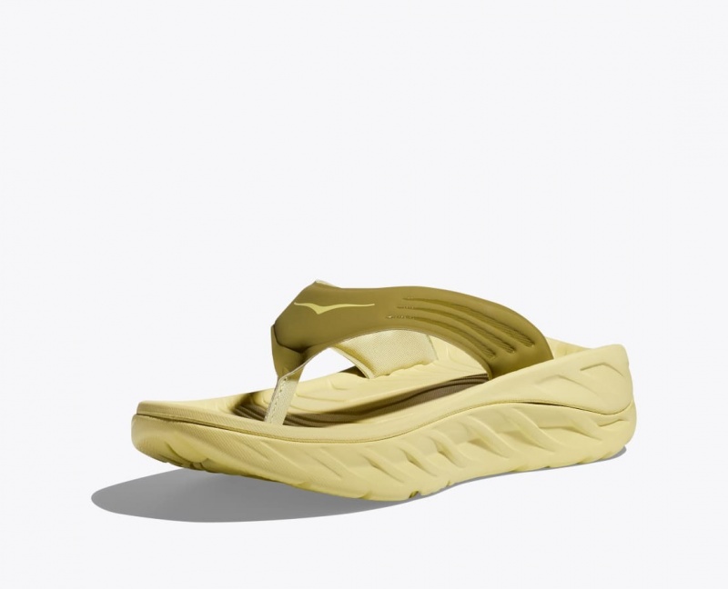 Men's HOKA ORA Recovery Flip Flops Khaki | IKUDP6835