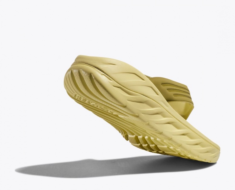 Men's HOKA ORA Recovery Flip Flops Khaki | IKUDP6835