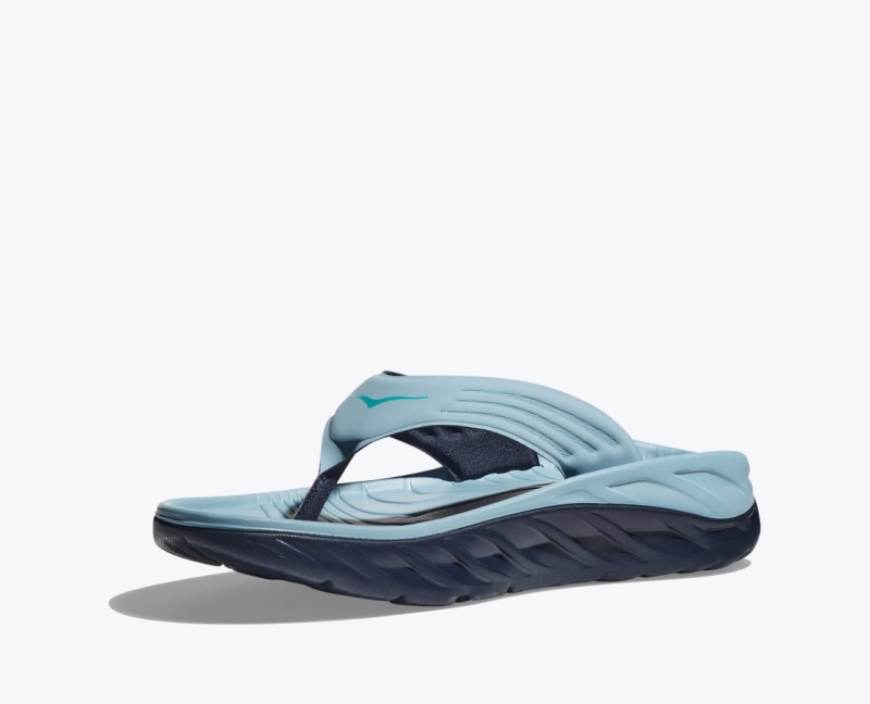 Men's HOKA ORA Recovery Flip Flops Light Blue / Black | IQBVM6827