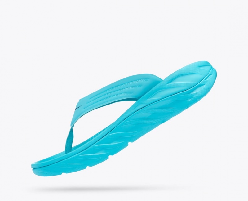 Men's HOKA ORA Recovery Flip Flops Turquoise | ZKBSA5102