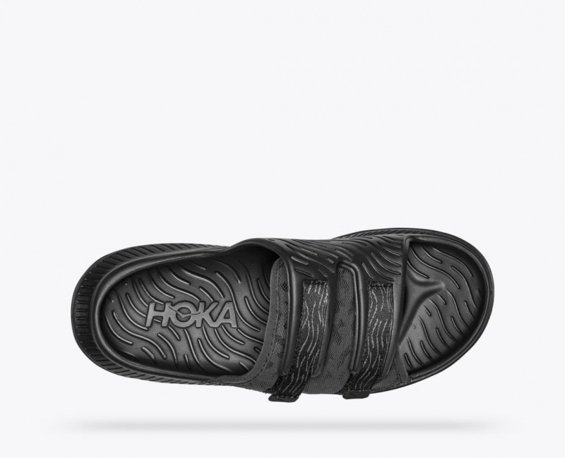 Men's HOKA Ora Luxe Slide Black | AHTYW8013