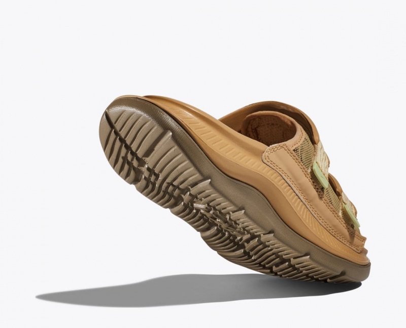 Men's HOKA Ora Luxe Slide Brown | FLEUT0271