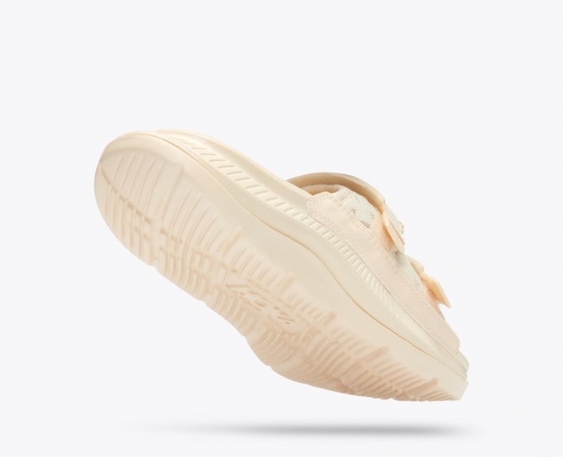 Men's HOKA Ora Luxe Slide Cream | VKQCL5912