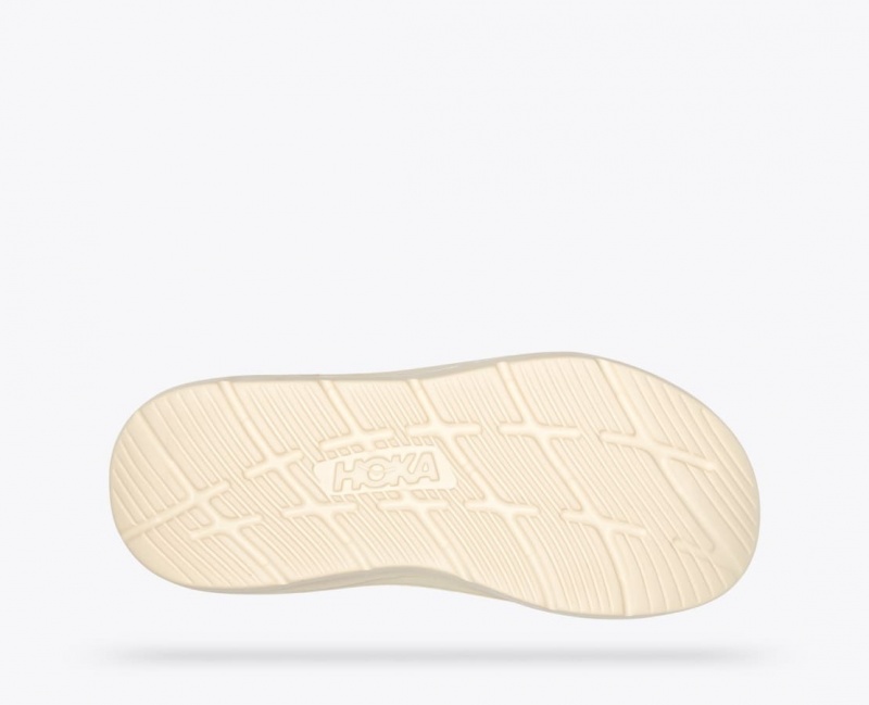 Men's HOKA Ora Luxe Slide Cream | VKQCL5912