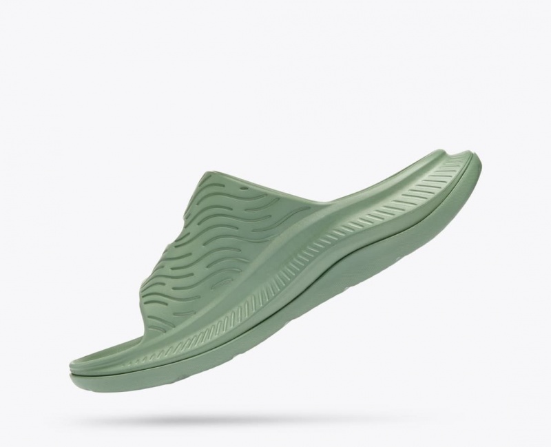 Men's HOKA Ora Luxe Slide Green | QEODR5471