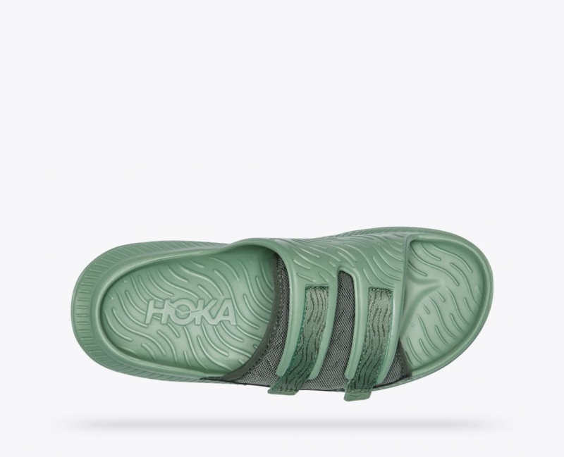 Men's HOKA Ora Luxe Slide Green | QEODR5471