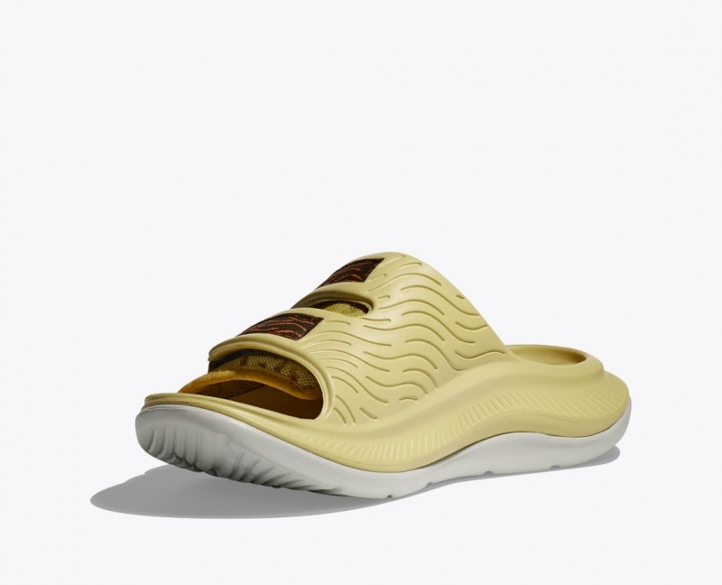 Men's HOKA Ora Luxe Slide Khaki / Brown | ENJZK2750