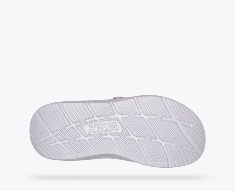 Men's HOKA Ora Luxe Slide Light Beige / Grey | JWFOL4608