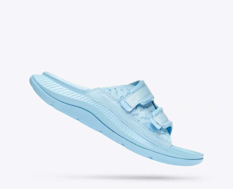 Men's HOKA Ora Luxe Slide Light Blue | PGWBN5870