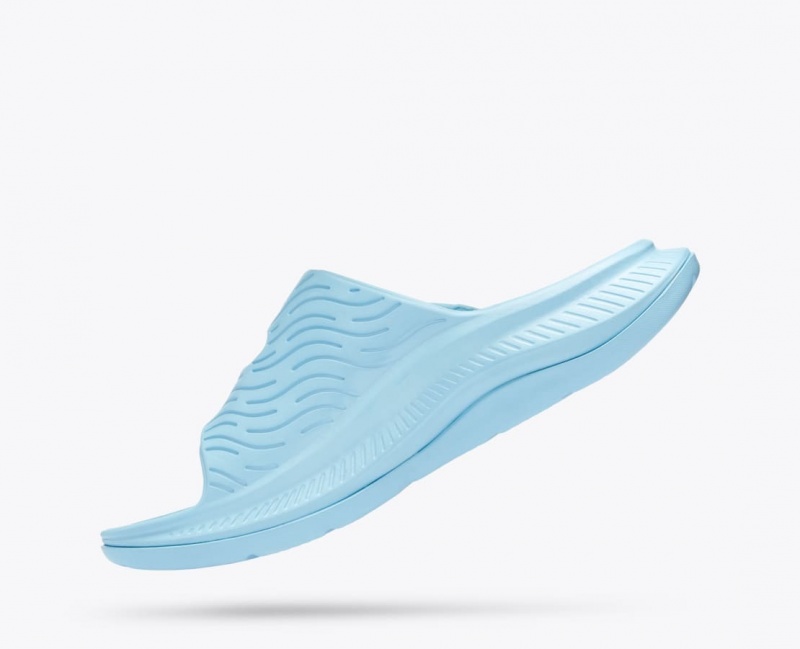 Men's HOKA Ora Luxe Slide Light Blue | PGWBN5870