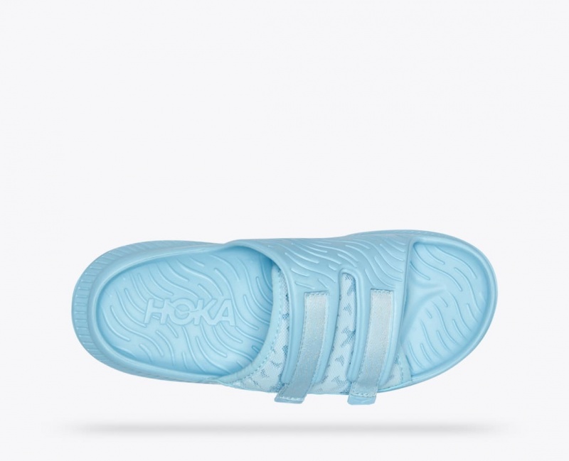 Men's HOKA Ora Luxe Slide Light Blue | PGWBN5870