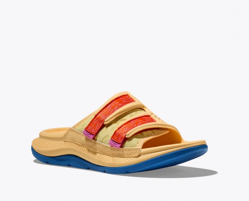 Men's HOKA Ora Luxe Slide Light Orange | LTDRY3846