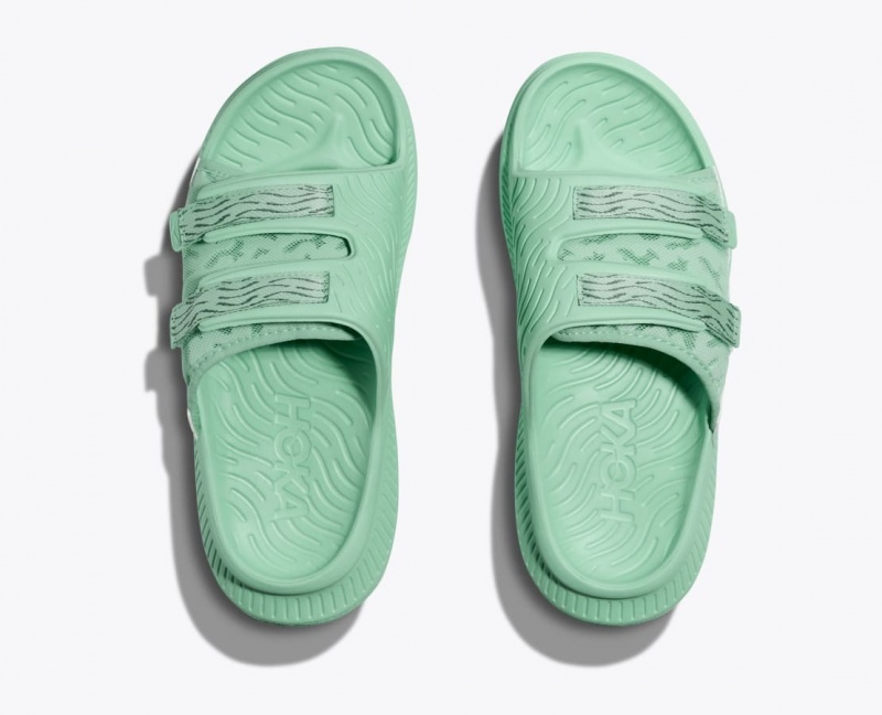 Men's HOKA Ora Luxe Slide Mint | FNIRH3610