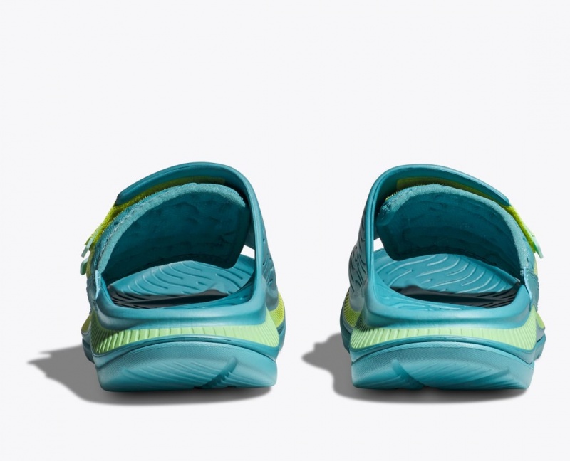 Men's HOKA Ora Luxe Slide Turquoise | GWUJM0541