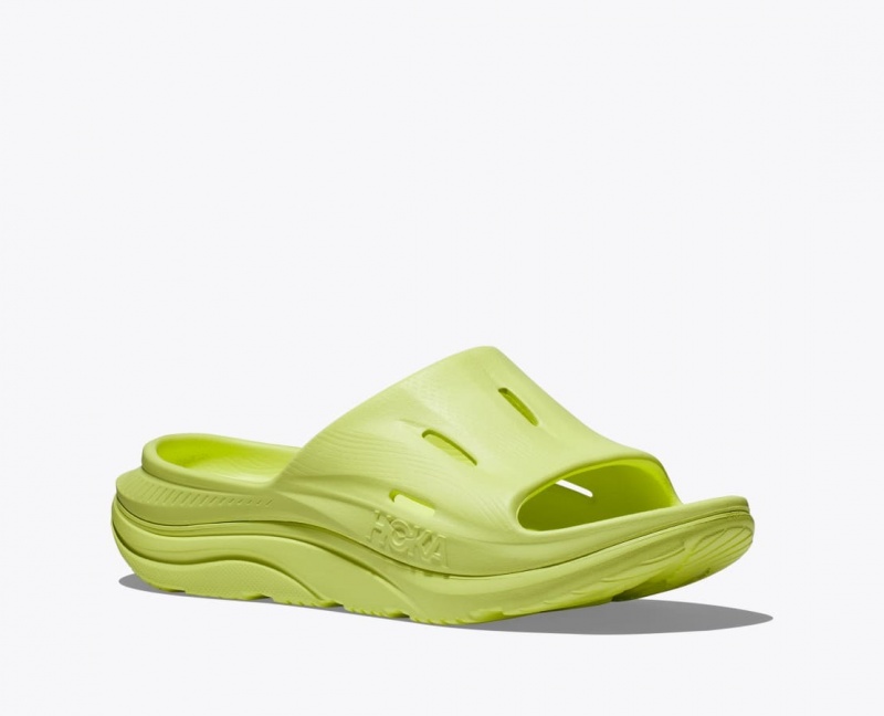 Men's HOKA Ora Recovery 3 Slide Light Green | BIDLP6145