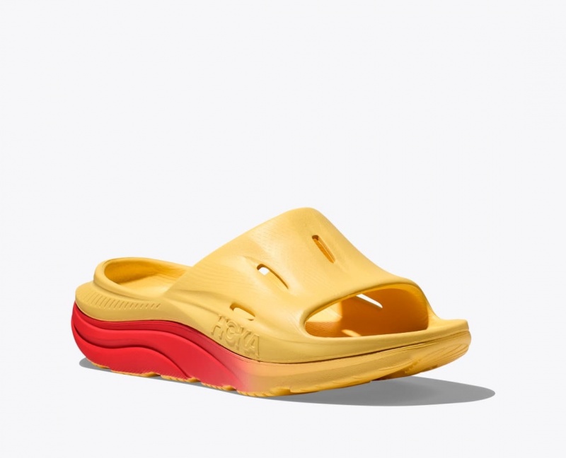 Men's HOKA Ora Recovery 3 Slide Orange / Red | PDCGV6351