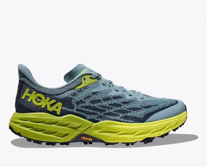 Men\'s HOKA Speedgoat 5 Trail Running Shoes Blue / Green / Black | PTGCJ4983