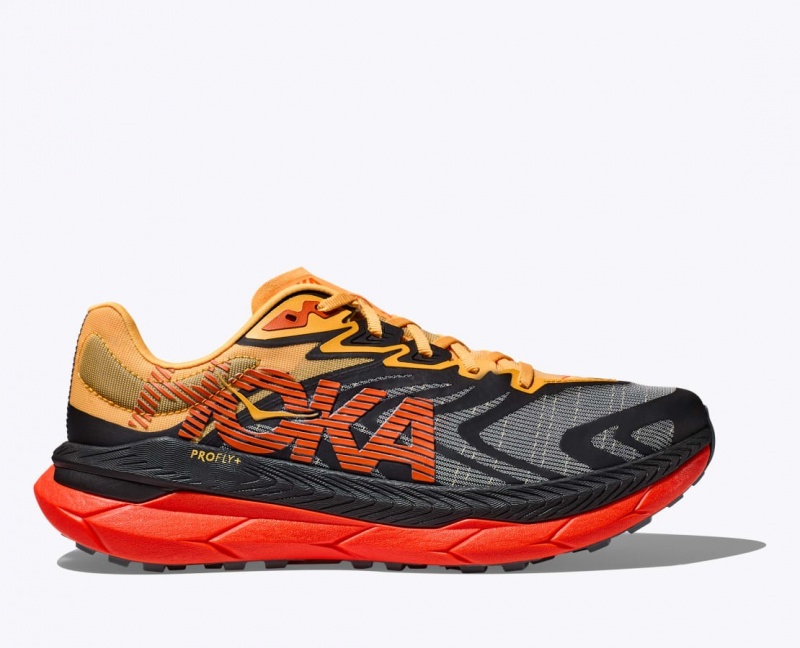 Men\'s HOKA Tecton X 2 Trail Running Shoes Black / Orange / Red | ETPDR6507