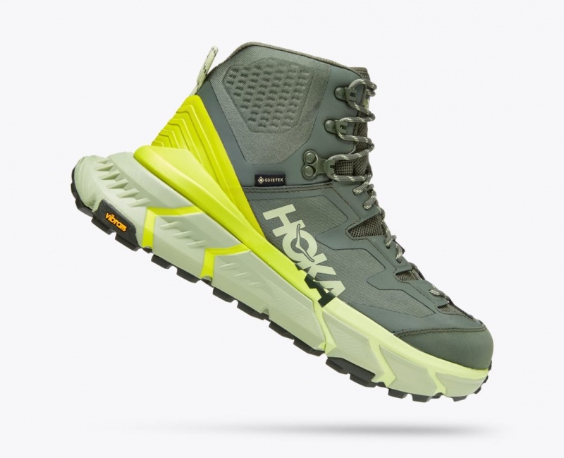 Men's HOKA TenNine Hike GTX Hiking Boots Green | VDQUI2683