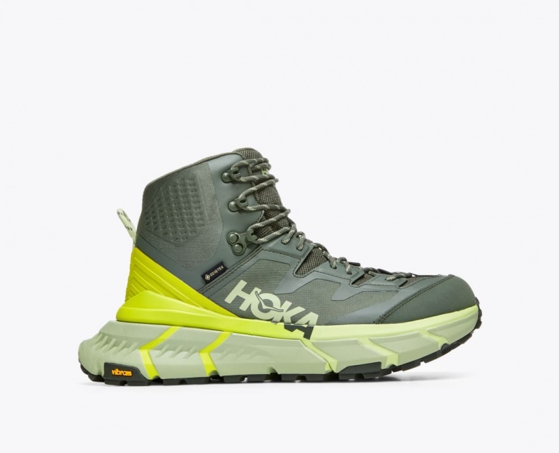 Men\'s HOKA TenNine Hike GTX Hiking Boots Green | VDQUI2683