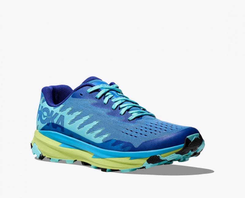 Men's HOKA Torrent 3 Trail Running Shoes Blue / Green | MQPNC3560