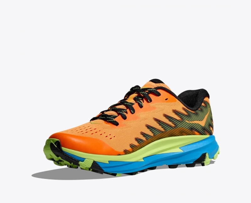 Men's HOKA Torrent 3 Trail Running Shoes Orange / Green | LHDGS2608