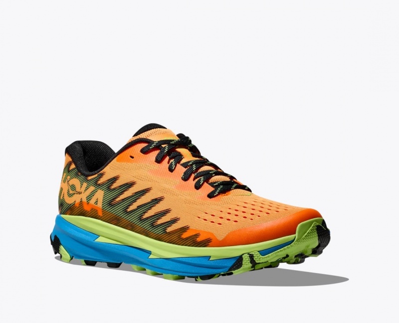 Men's HOKA Torrent 3 Trail Running Shoes Orange / Green | LHDGS2608