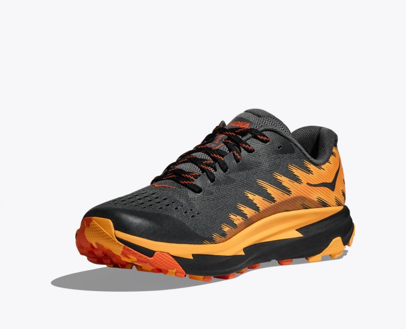 Men's HOKA Torrent 3 Trail Running Shoes Black / Orange | RFLWG7814