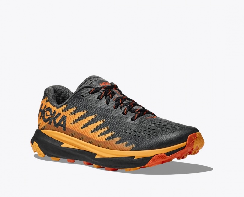 Men's HOKA Torrent 3 Trail Running Shoes Black / Orange | RFLWG7814