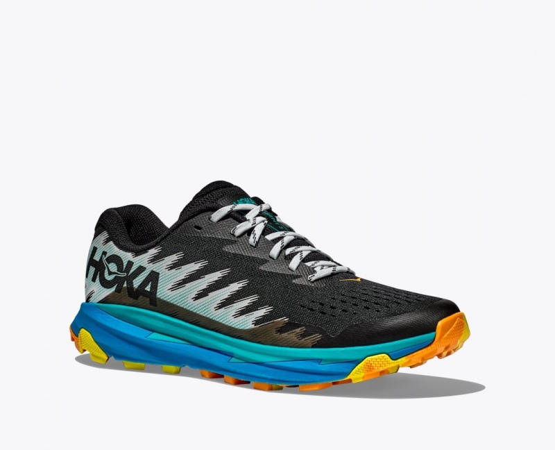 Men's HOKA Torrent 3 Trail Running Shoes Black / Blue | MVKEQ8302