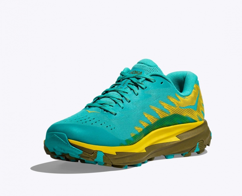 Men's HOKA Torrent 3 Trail Running Shoes Turquoise / Yellow | TIYZM7835