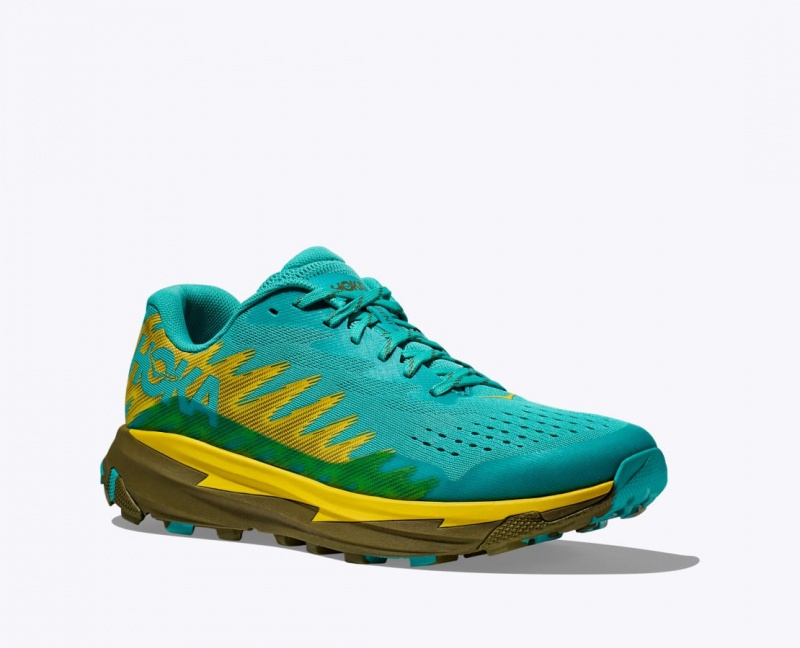 Men's HOKA Torrent 3 Trail Running Shoes Turquoise / Yellow | TIYZM7835