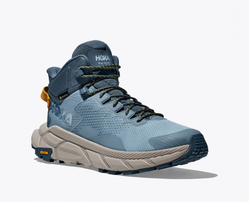 Men's HOKA Trail Code GTX Hiking Boots Blue | CTJUI9264