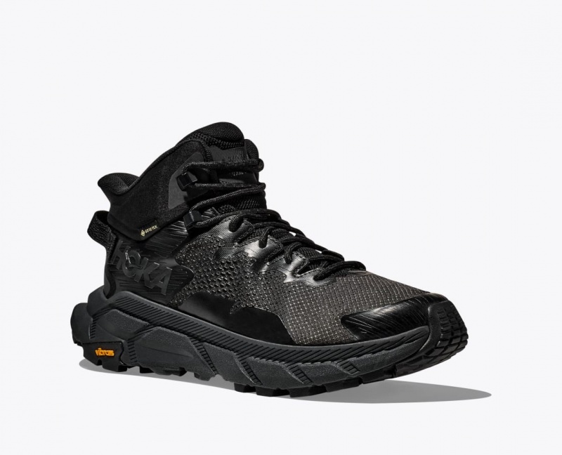 Men's HOKA Trail Code GTX Hiking Boots Black | VSZAF8234