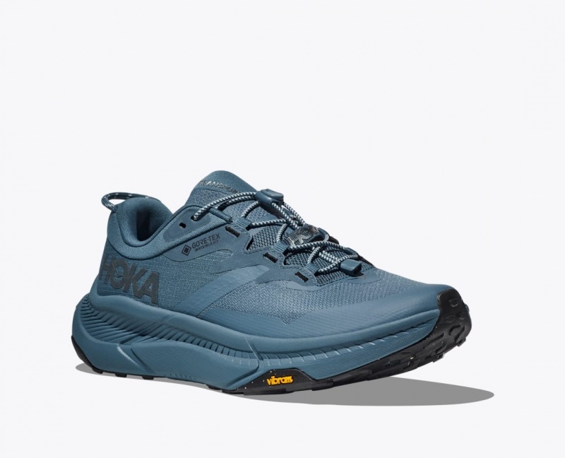 Men's HOKA Transport GTX Walking Shoes Dark Blue | MFTQR9825