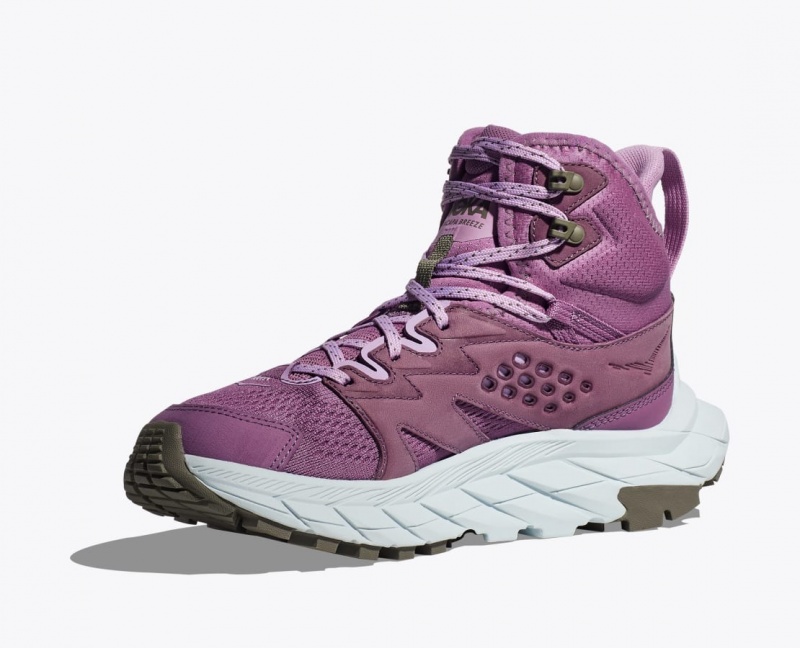 Women's HOKA Anacapa Breeze Mid Hiking Boots Pink | VTJWM2741