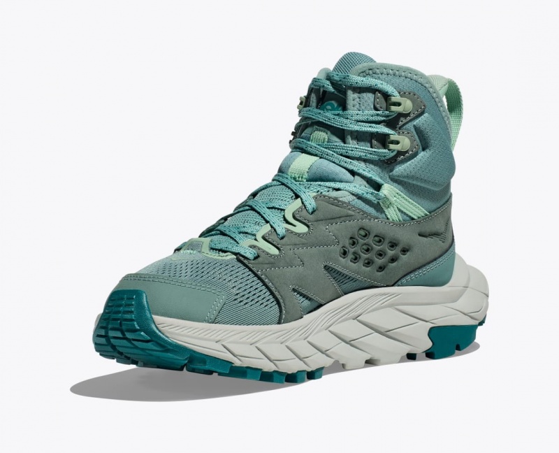 Women's HOKA Anacapa Breeze Mid Hiking Boots Turquoise | YMSZI7890