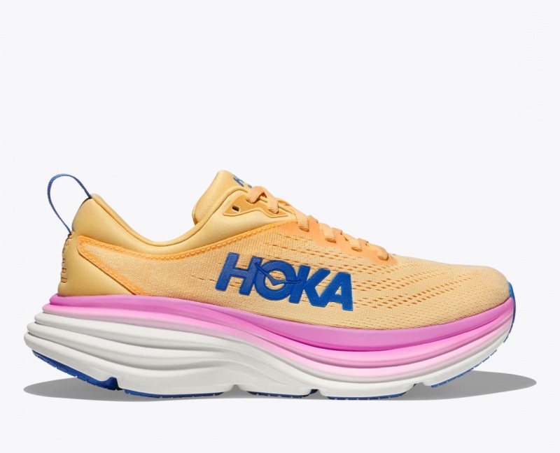 Women\'s HOKA Bondi 8 Running Shoes Light Orange / Pink | VOPFZ1947